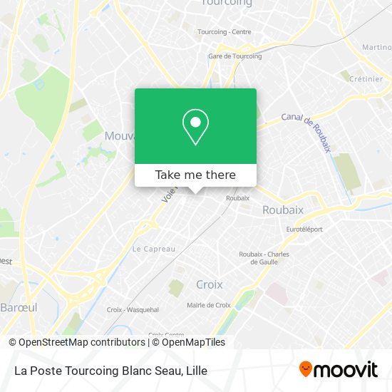 La Poste Tourcoing Blanc Seau map