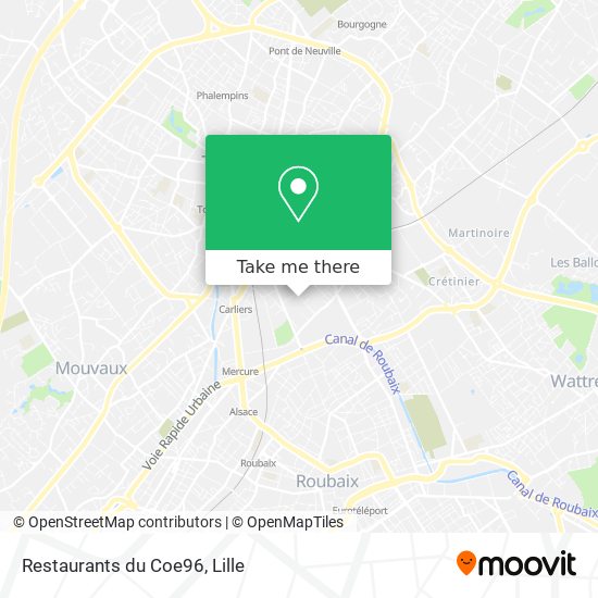 Restaurants du Coe96 map
