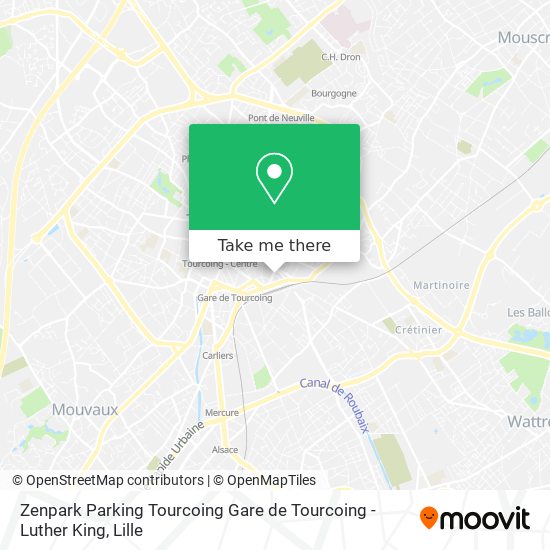 Zenpark Parking Tourcoing Gare de Tourcoing - Luther King map