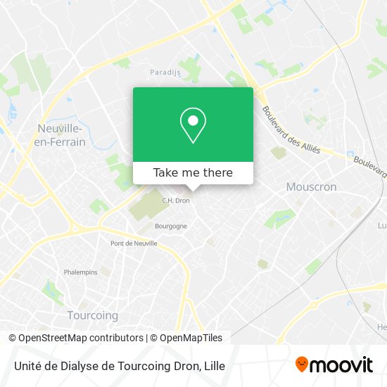 Unité de Dialyse de Tourcoing Dron map