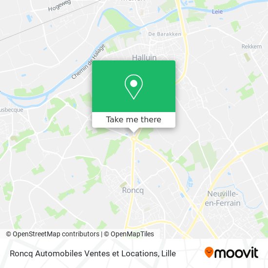 Mapa Roncq Automobiles Ventes et Locations