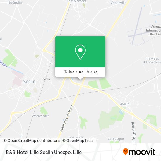 B&B Hotel Lille Seclin Unexpo map