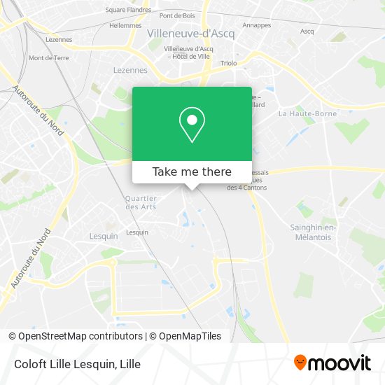 Coloft Lille Lesquin map