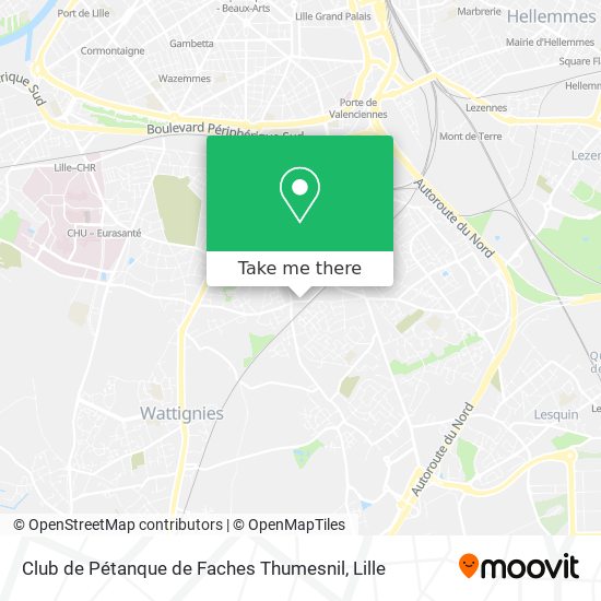 Mapa Club de Pétanque de Faches Thumesnil