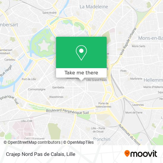 Crajep Nord Pas de Calais map