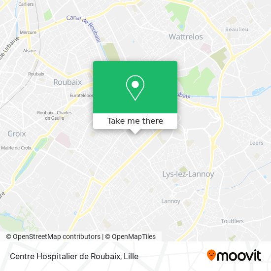 Centre Hospitalier de Roubaix map