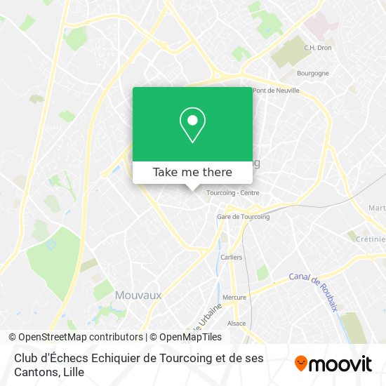 Mapa Club d'Échecs Echiquier de Tourcoing et de ses Cantons