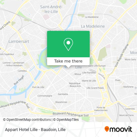 Mapa Appart Hotel Lille - Baudoin