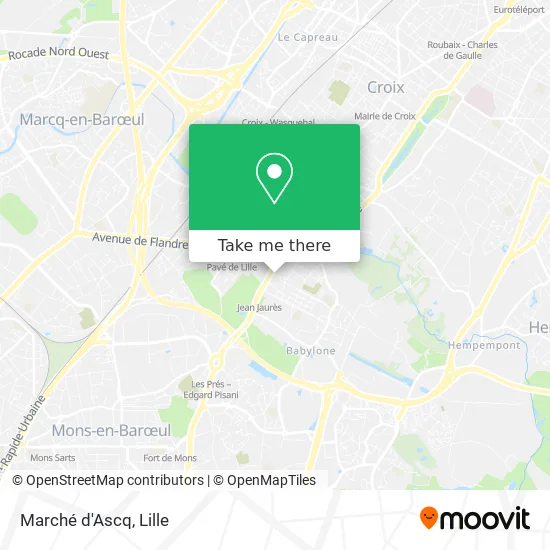 Marché d'Ascq map