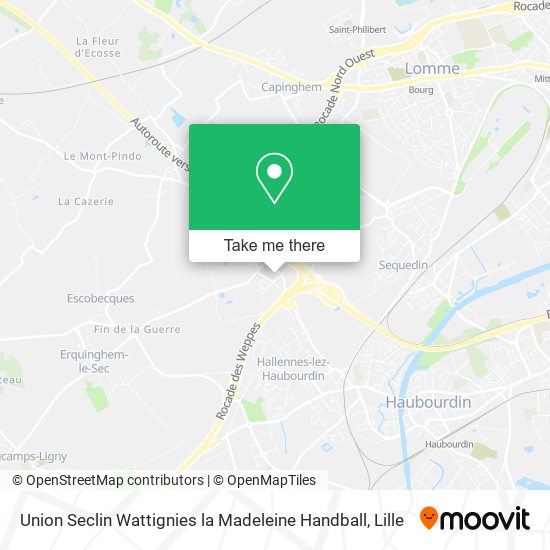 Union Seclin Wattignies la Madeleine Handball map