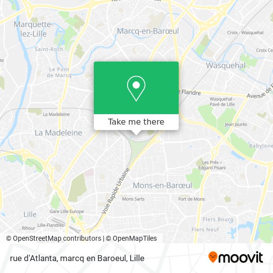 rue d'Atlanta, marcq en Baroeul map