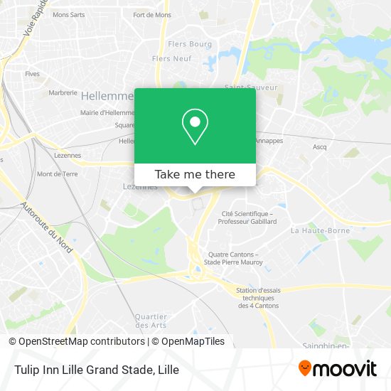 Tulip Inn Lille Grand Stade map