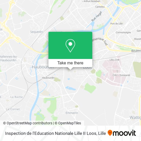 Mapa Inspection de l'Education Nationale Lille II Loos