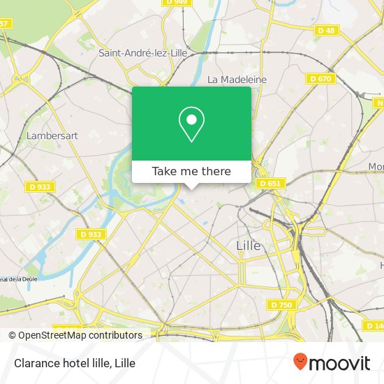 Mapa Clarance hotel lille