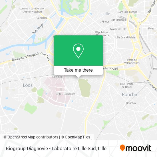 Mapa Biogroup Diagnovie - Laboratoire Lille Sud