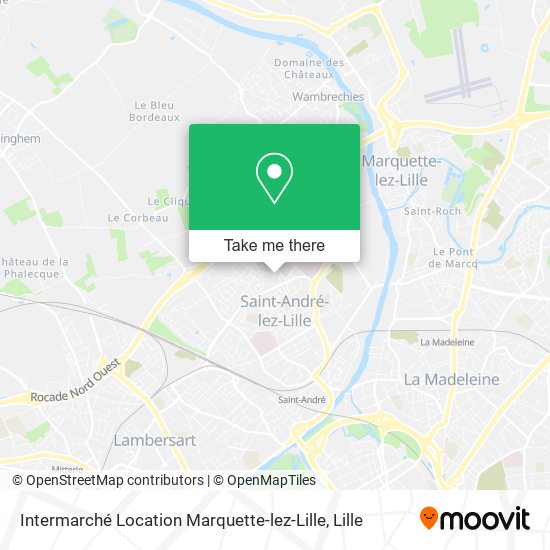 Mapa Intermarché Location Marquette-lez-Lille