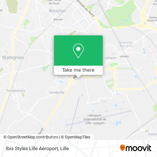 Mapa Ibis Styles Lille Aéroport