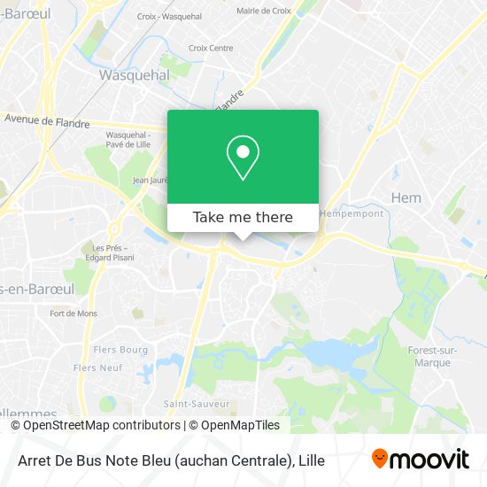Arret De Bus Note Bleu (auchan Centrale) map