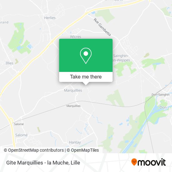 Gîte Marquillies - la Muche map
