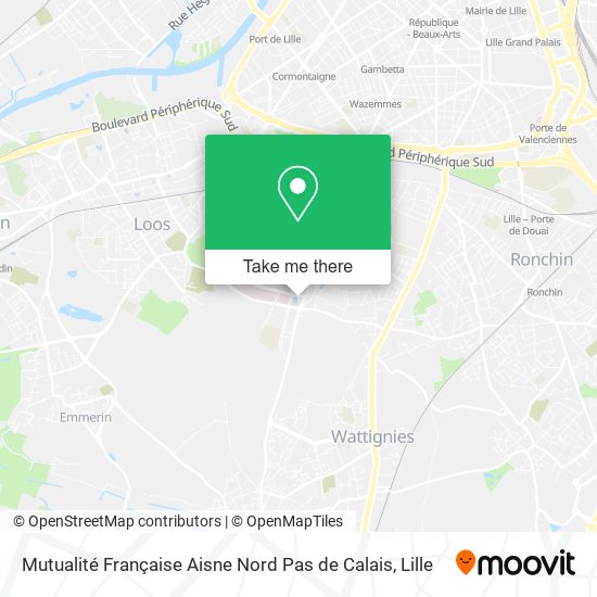 Mutualité Française Aisne Nord Pas de Calais map