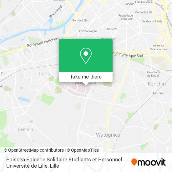 Episcea Épicerie Solidaire Étudiants et Personnel Université de Lille map