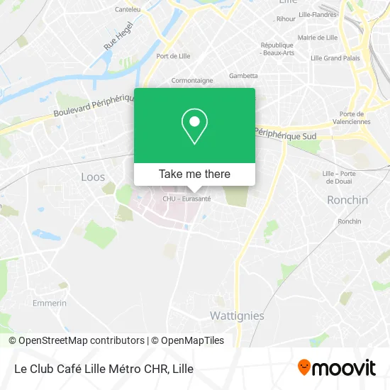 Le Club Café Lille Métro CHR map