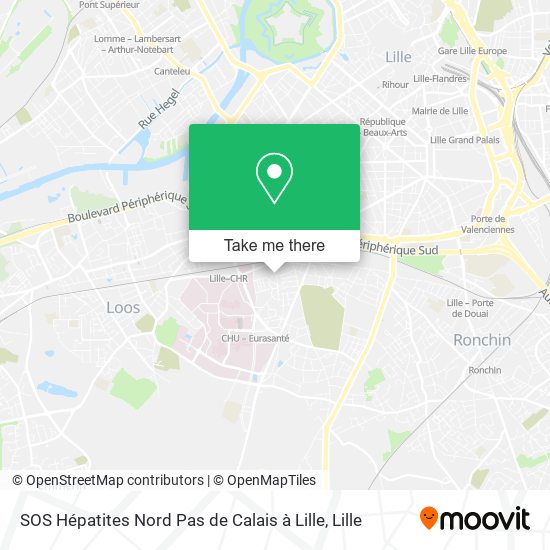 SOS Hépatites Nord Pas de Calais à Lille map