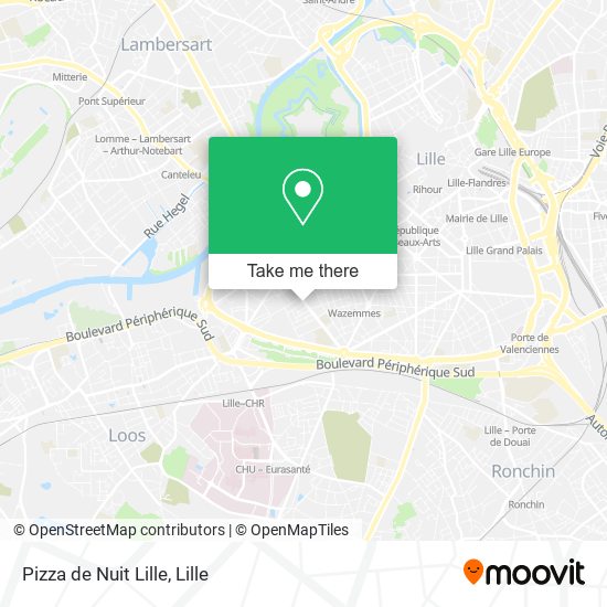 Mapa Pizza de Nuit Lille