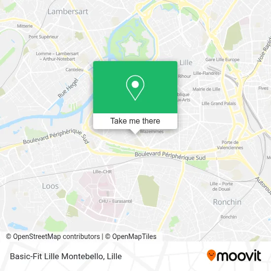 Basic-Fit Lille Montebello map