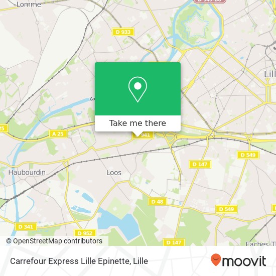 Mapa Carrefour Express Lille Epinette