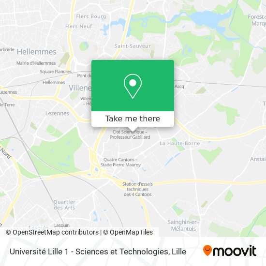 Université Lille 1 - Sciences et Technologies map