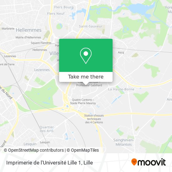 Mapa Imprimerie de l'Université Lille 1