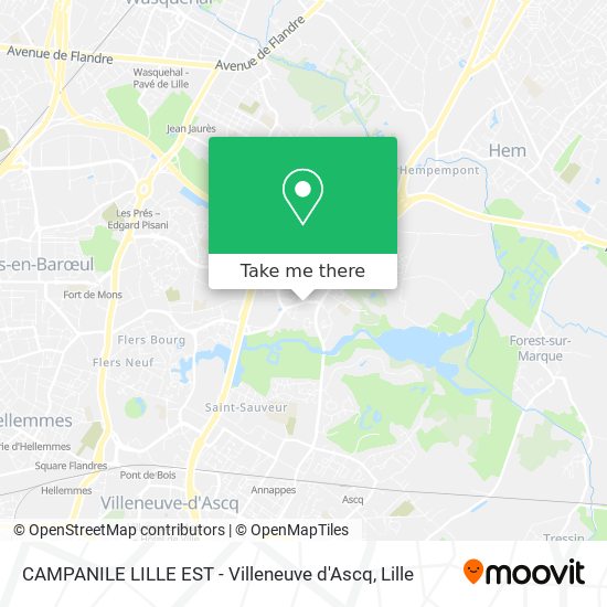Mapa CAMPANILE LILLE EST - Villeneuve d'Ascq