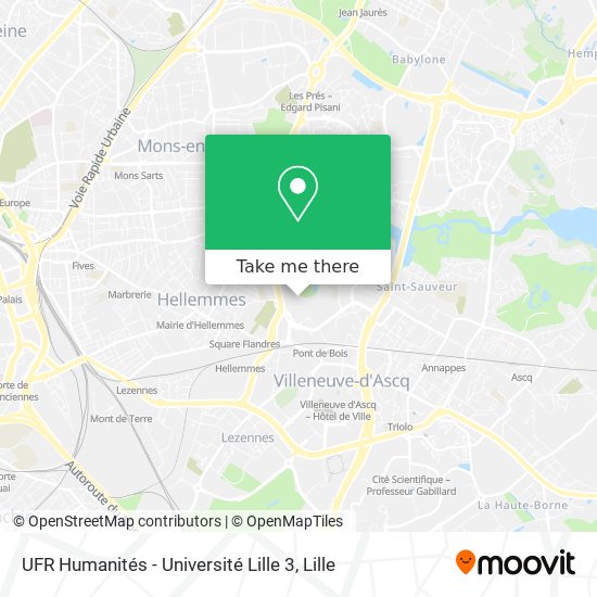 UFR Humanités - Université Lille 3 map