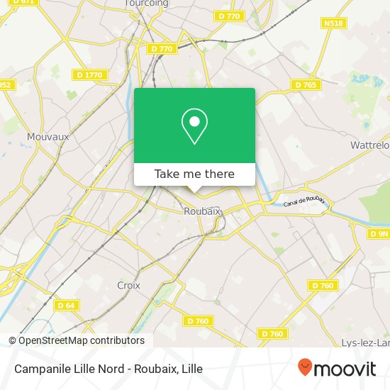 Campanile Lille Nord - Roubaix map