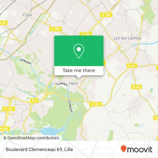 Mapa Boulevard Clemenceau 69
