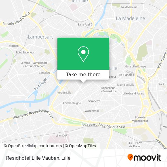 Residhotel Lille Vauban map