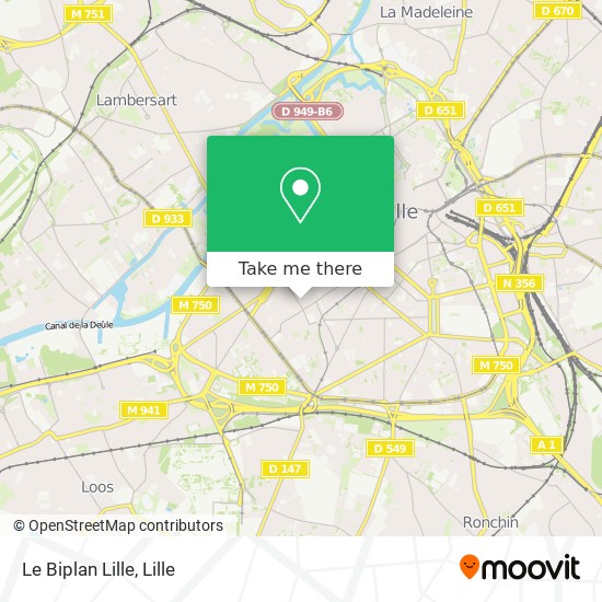 Mapa Le Biplan Lille