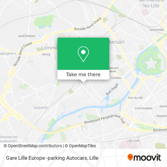 Mapa Gare Lille Europe -parking Autocars