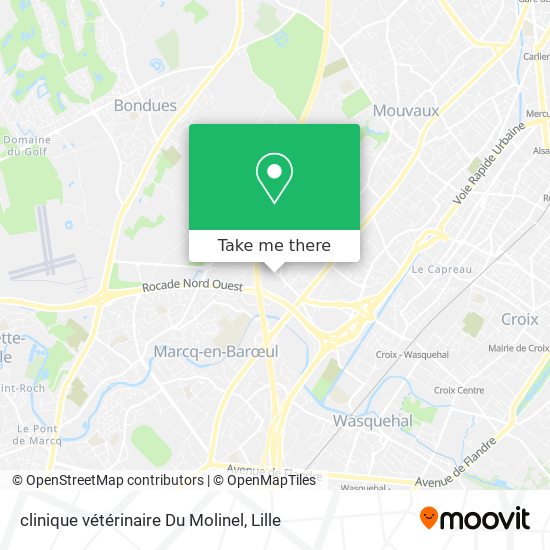 clinique vétérinaire Du Molinel map