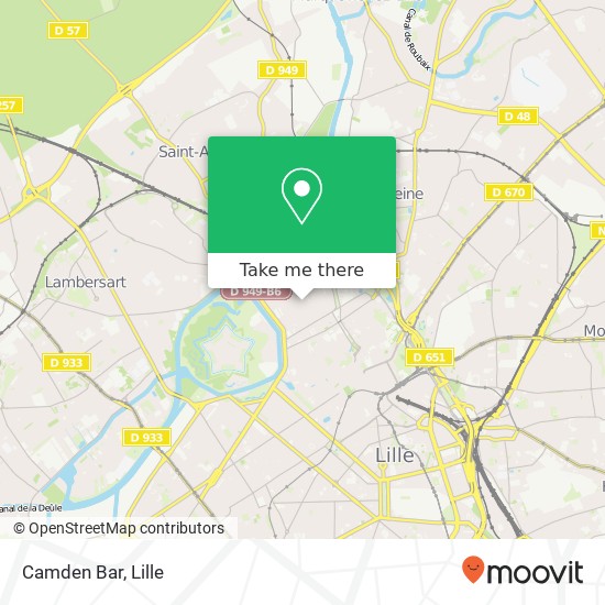 Mapa Camden Bar, 106BIS Rue Saint-André 59800 Lille