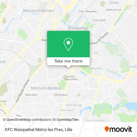 KFC Wasquehal Metro les Pres map