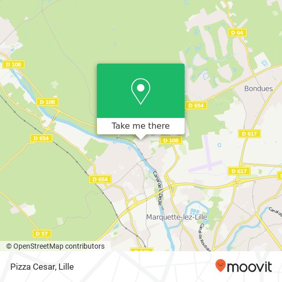 Mapa Pizza Cesar, 467 Rue de Quesnoy 59118 Wambrechies
