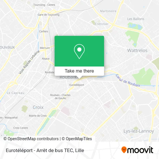 Eurotéléport - Arrêt de bus TEC map