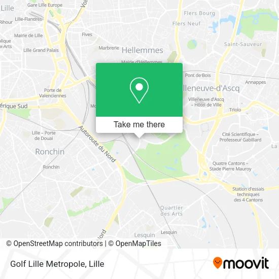 Golf Lille Metropole map