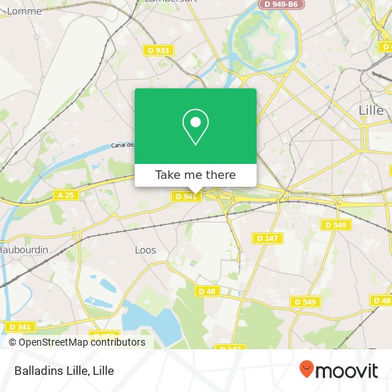 Mapa Balladins Lille