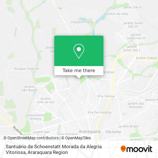 Mapa Santuário de Schoenstatt Morada da Alegria Vitoriosa