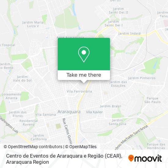 Mapa Centro de Eventos de Araraquara e Região (CEAR)