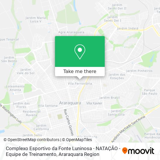 Complexo Esportivo da Fonte Luninosa - NATAÇÃO - Equipe de Treinamento map