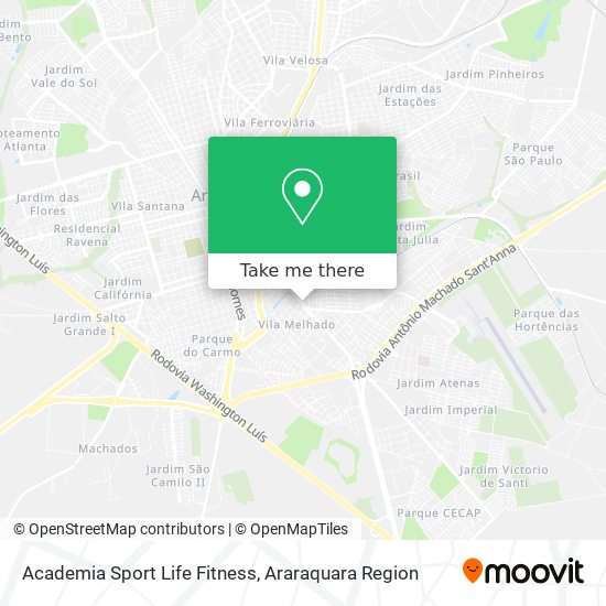 Mapa Academia Sport Life Fitness